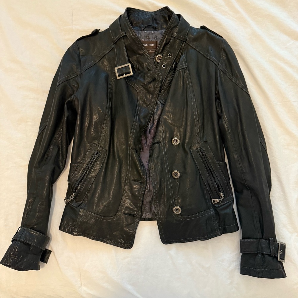 Danier Black Leather Moto Jacket